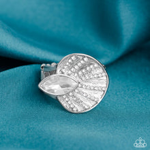 Load image into Gallery viewer, Fan Dance Dazzle- White and Silver Ring- Paparazzi Accessories