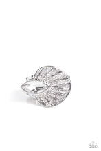 Load image into Gallery viewer, Fan Dance Dazzle- White and Silver Ring- Paparazzi Accessories