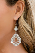 Load image into Gallery viewer, Happily Ever Exquisite- White and Silver Earrings- Paparazzi Accessories