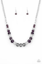 Load image into Gallery viewer, Distracted By Dazzle- Purple and Silver Necklace- Paparazzi Accessories