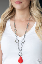 Load image into Gallery viewer, Recycled Refinement- Red and Silver Necklace- Paparazzi Accessories