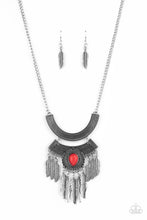 Load image into Gallery viewer, Desert Devotion- Red and Silver Necklace- Paparazzi Accessories