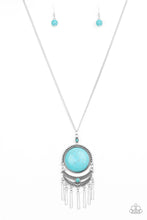 Load image into Gallery viewer, Rural Rustler- Blue and Silver Necklace- Paparazzi Accessories