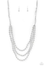 Load image into Gallery viewer, Beaded Beacon- Silver Necklace- Paparazzi Accessories