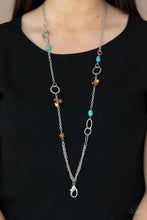 Load image into Gallery viewer, Sandstone Safari- Multicolored Silver Lanyard- Paparazzi Accessories