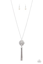 Load image into Gallery viewer, Fine Florals- White and Silver Necklace- Paparazzi Accessories