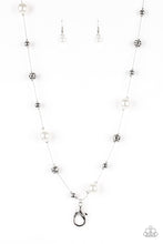 Load image into Gallery viewer, Eloquently Eloquent- White and Silver Lanyard- Paparazzi Accessories
