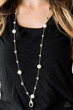 Load image into Gallery viewer, Eloquently Eloquent- White and Silver Lanyard- Paparazzi Accessories