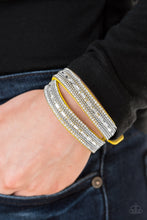 Load image into Gallery viewer, Shimmer and Sass- Yellow and White Wrap Bracelet- Paparazzi Accessories