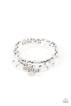 Load image into Gallery viewer, Glacial Glimmer- White and Silver Bracelets- Paparazzi Accessories