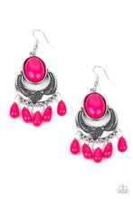 Load image into Gallery viewer, Prairie Flirt- Pink and Silver Earrings- Paparazzi Accessories
