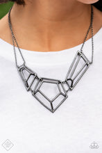 Load image into Gallery viewer, 3-D Drama- Gunmetal Necklace- Paparazzi Accessories