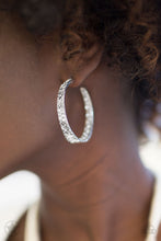 Load image into Gallery viewer, GLITZY By Association- White and Silver Earrings- Paparazzi Accessories
