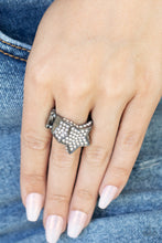 Load image into Gallery viewer, Here Come The Fireworks- White and Gunmetal Ring- Paparazzi Accessories