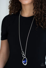 Load image into Gallery viewer, Optical Opulence- Blue and Silver Necklace- Paparazzi Accessories