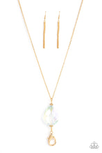 Load image into Gallery viewer, Interstellar Solstice - White and Gold Lanyard- Paparazzi Accessories