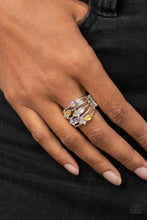 Load image into Gallery viewer, Ethereal Escapade - Yellow and Silver Ring- Paparazzi Accessories