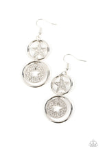 Load image into Gallery viewer, Liberty and SPARKLE for All - White and Silver Earrings- Paparazzi Accessories