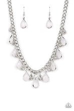 Load image into Gallery viewer, Frosted and Framed - White and Silver Necklace- Paparazzi Accessories