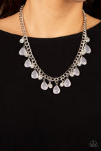 Load image into Gallery viewer, Frosted and Framed - White and Silver Necklace- Paparazzi Accessories