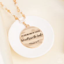 Load image into Gallery viewer, Serving the Lord - White and Gold Necklace- Paparazzi Accessories