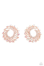 Load image into Gallery viewer, Firework Fanfare - White and Copper Earrings- Paparazzi Accessories