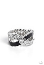 Load image into Gallery viewer, CROSSED and Found - Black and Silver Ring- Paparazzi Accessories