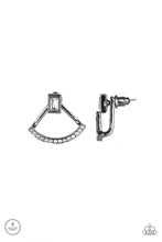 Load image into Gallery viewer, Delicate Arches- White and Gunmetal Earrings- Paparazzi Accessories