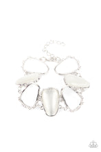 Load image into Gallery viewer, Yacht Club Couture- White and Silver Bracelet- Paparazzi Accessories