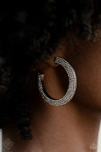 Load image into Gallery viewer, Dazzling Dynamo- White and Gunmetal Earrings- Paparazzi Accessories