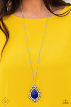 Load image into Gallery viewer, Frozen Gardens- Blue and Silver Necklace- Paparazzi Accessories