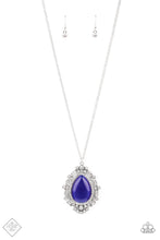 Load image into Gallery viewer, Frozen Gardens- Blue and Silver Necklace- Paparazzi Accessories