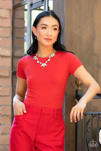 Load image into Gallery viewer, GLOW-trotting Twinkle- White and Silver Necklace- Paparazzi Accessories