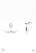 Load image into Gallery viewer, Glowing Glimmer- White and Silver Earrings- Paparazzi Accessories