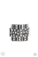 Load image into Gallery viewer, Lawbreaking Loot- White and Gunmetal Ring- Paparazzi Accessories