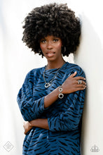 Load image into Gallery viewer, Dazzling Dynamo- White and Gunmetal Earrings- Paparazzi Accessories