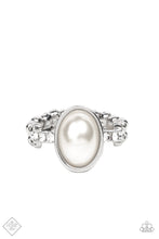 Load image into Gallery viewer, One Day at a SHOWTIME- White and Silver Ring- Paparazzi Accessories