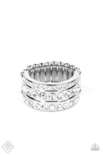 Load image into Gallery viewer, Privileged Poise- White and Silver Ring- Paparazzi Accessories