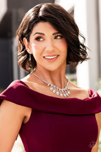 Load image into Gallery viewer, REIGNING Romance- White and Silver Necklace- Paparazzi Accessories