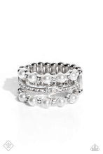 Load image into Gallery viewer, Really Bubbly- White and Silver Ring- Paparazzi Accessories