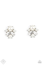 Load image into Gallery viewer, Royal Reverie- White and Silver Earrings- Paparazzi Accessories