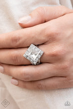Load image into Gallery viewer, Transformational Twinkle- White and Silver Ring- Paparazzi Accessories