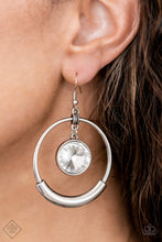 Load image into Gallery viewer, Urban Echo- White and Silver Earrings- Paparazzi Accessories