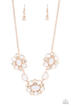 Load image into Gallery viewer, Your Chariot Awaits- White and Rose Gold Necklace- Paparazzi Accessories