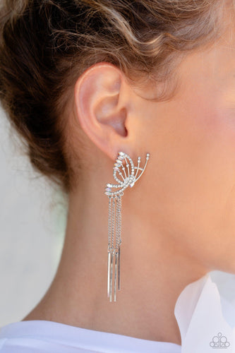 A Few Of My Favorite WINGS- White and Silver Earrings- Paparazzi Accessories