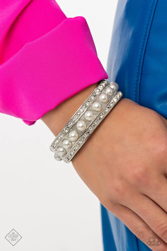 About a PEARL- White and Silver Bracelet- Paparazzi Accessories
