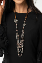 Load image into Gallery viewer, All The Trimmings- Brown and Silver Necklace- Paparazzi Accessories