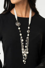 Load image into Gallery viewer, All The Trimmings- Ivory and Silver Necklace- Paparazzi Accessories