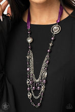 Load image into Gallery viewer, All The Trimmings- Purple and Silver Necklace- Paparazzi Accessories