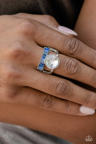 Balanced Bravura- Blue and Silver Ring- Paparazzi Accessories